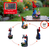 12" Solar Bird Garden Statue with Red Cardinal & Blue Robin