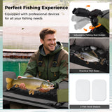 Goplus Inflatable Fishing Float Tube with Rod Holder, Paddle & Flippers, 350 lb Capacity, Portable Fishing Boat