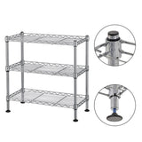 3-Tier Metal Spice Storage Rack – 18" × 8" × 18" Adjustable Wire Kitchen Shelving Unit