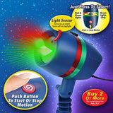 Star Shower Laser Motion Christmas Lights, Red and Green Outdoor Holiday Light Projector
