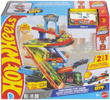Hot Wheels City Transforming Stunt Garage – Multi-Level Parking, Elevator & Ramps