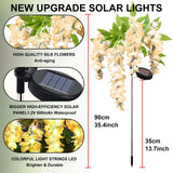 2 Pack Solar Wisteria Flower Lights – Yellow Waterproof LED Solar Garden Lights