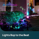 Linkind Smart Solar Spot Lights Outdoor – 4 Pack RGB Smart Solar Landscape Spotlights
