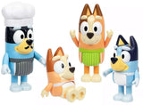 4-Pack Moose Toys Bluey Chat Mates Cooking Fun Talking Figures – Heeler Family, 10 Phrases Each