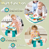 12.6" Musical Learning Table Set – 7-in-1 Ocean Activity Center for Babies 6–36 Months, Green