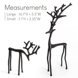 Set of 2 Black Reindeer Christmas Statues – Modern Holiday Tabletop Decorations