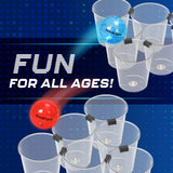 Giant LED Yard Pong Game with 12 Light-Up Buckets, 2 LED Balls and Carrying Bag