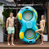 Sunrio 2-Person Heavy-Duty River Tube Float, Inflatable Water Lounger with Cooler