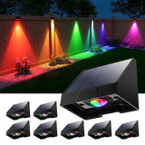100 Lumens Color-Changing Solar Fence Lights with 8 RGB Modes, 8-Pack