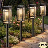 DAMAYCA 8 Pack Solar Pathway Lights – Warm White LED Landscape Lighting