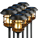 WeGuard 8 Pack Solar Pathway Lights – Warm White Large Light Bulb Landscape Lights