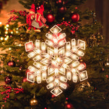 Lighted Double-Sided Snowflake Window Silhouette with 50 Lights, 15 × 13 Inches