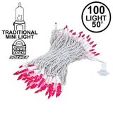100-Count Incandescent Mini Christmas String Lights, 50 ft White Wire Holiday Light Set,