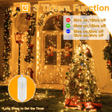 131 ft 400 LED Christmas String Lights, Warm White Waterproof Indoor & Outdoor Holiday Lights