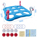 Flamingo Inflatable Pool Tic-Tac-Toe & Ring Toss Game Set