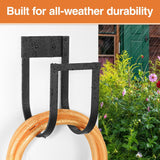 Garden Hose Holder Wall Mount, Aluminum Outdoor Hose Hanger for Up to 100 ft. of 5/8" Hose