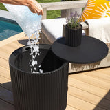 Veradek Capri Cooler Side Table – Outdoor Patio Cooler Table with Swivel Lid