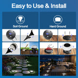 12-Pack Solar Ground Lights with Diamond-Cut Pathway Lighting, Warm or Cold White