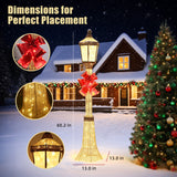 60" Outdoor Lighted Christmas Lamppost Decoration with 129 Warm-White LEDs