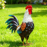 18.9" H Metal Rooster Decor,Yard Chicken Decorations,Outdoor Garden Statues