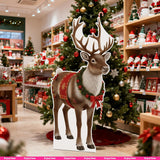 2 FT Christmas Reindeer Coroplast Cutout, Water-Resistant Holiday Standee