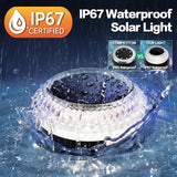 12-Pack Solar Ground Lights with Diamond-Cut Pathway Lighting, Warm or Cold White