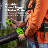 Greenworks 80V Cordless Backpack Leaf Blower with 4Ah Battery Rapid Charger & Leaf Tarp