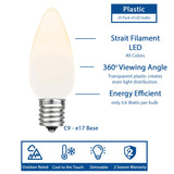 25-Count C9 LED Christmas String Lights, 25FT Smooth Plastic Bulb String Lights