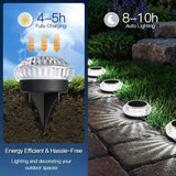 12-Pack Solar Ground Lights with Diamond-Cut Pathway Lighting, Warm or Cold White