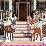 2 FT Christmas Reindeer Coroplast Cutout, Water-Resistant Holiday Standee