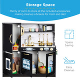 31.5" Best Choice Products Wooden Play Kitchen – 11 Accessories, Ice Dispenser & Chalkboard