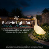 23" Light-Up Wild Goose Garden Statue, White Porch Goose with Interior Light