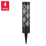 Test Rite 4-Pack Solar Bollard Rotating Pathway Light, Steel Frame Leaf Lights