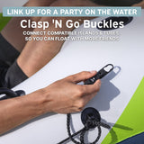 Hydro-Force 4-Person Inflatable Party Island, Connectable Water Float with Mesh