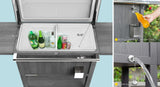 Permasteel 100 qt. Rolling Patio Cooler & Beverage Cart with Folding Side Shelves