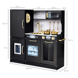 31.5" Best Choice Products Wooden Play Kitchen – 11 Accessories, Ice Dispenser & Chalkboard