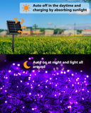52.3 ft Solar String Lights, 160 LED Outdoor Fairy Lights with 8 Modes