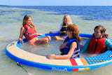 Wateraft 8 FT Floating Inflatable Dock with Mesh Center – Round Swim Platform