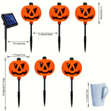 Solar Halloween Pumpkin Stake Lights –  6 PCS Pumpkin Pathway Lights