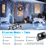 360 LED Icicle Christmas Lights, 29.5 ft Connectable Waterproof Curtain String Lights
