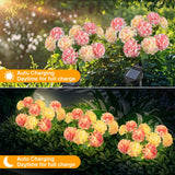 2 Pack Solar Hydrangea Flower Lights – 10-Head LED Solar Garden Lights