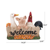 Mainstays Welcome Farm Animals Garden Statue, High-Density Resin & Cement Outdoor Décor
