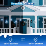 9 ft Snowflake Christmas String Lights, 150 LED Blue & Cool White Hanging Snowfall Lights