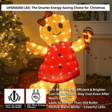 42" 3D Gingerbread Girl Outdoor Christmas Decoration with LED Lights