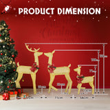 4FT Lighted Christmas Reindeer Family Set – 3-Piece Outdoor Yard Decoration with 200 Warm White LEDs