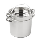 Mainstays Multi-Cooker Set with Lid, 8 Qt Pasta Steam Pot, Stainless Steel, Steamer Basket
