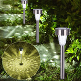 DAILIHIVE 10 Pack Stainless Steel Solar Spike Lights – 3-Color LED Pathway & Landscape Lights