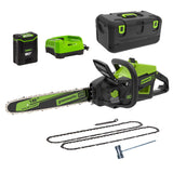 Greenworks 80V 18-Inch Cordless Chainsaw Kit – Battery Powered Chainsaw with 4Ah Battery, Charger, Case &amp; Extra Chains