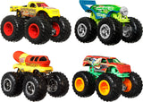 4-Pack Hot Wheels Monster Trucks – 1:64 Scale Collectible Toy Vehicles, Styles May Vary
