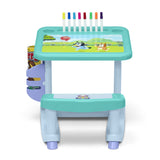 27.9" Delta Children Bluey Draw and Play Desk – Built-In Seat, 10 Markers & 4 Coloring Pages